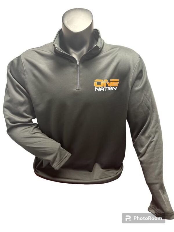 Charcoal Umpire Long Sleeve Quarter-Zip (One Nation)
