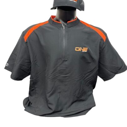 Charcoal/Orange Umpire Short Sleeve Quarter-Zip (One Nation)
