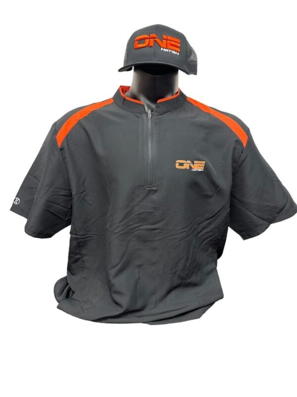 Charcoal/Orange Umpire Short Sleeve Quarter-Zip (One Nation)